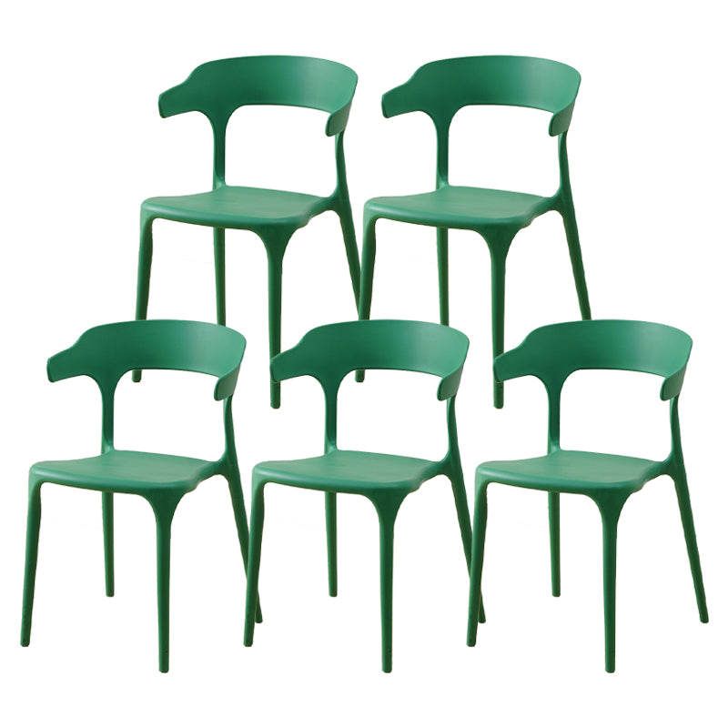 Contemporary Plastic Home Dining Side Chair Open Back Stacking Side Chair