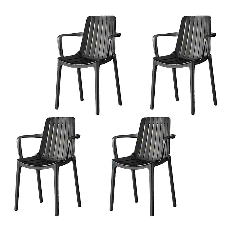 Contemporary Style Stackable Chairs Dining Plastic Arm Chair for Kitchen