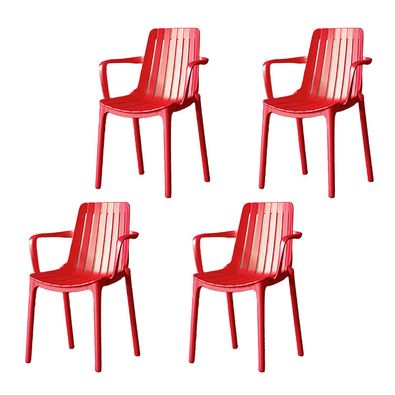 Contemporary Style Stackable Chairs Dining Plastic Arm Chair for Kitchen