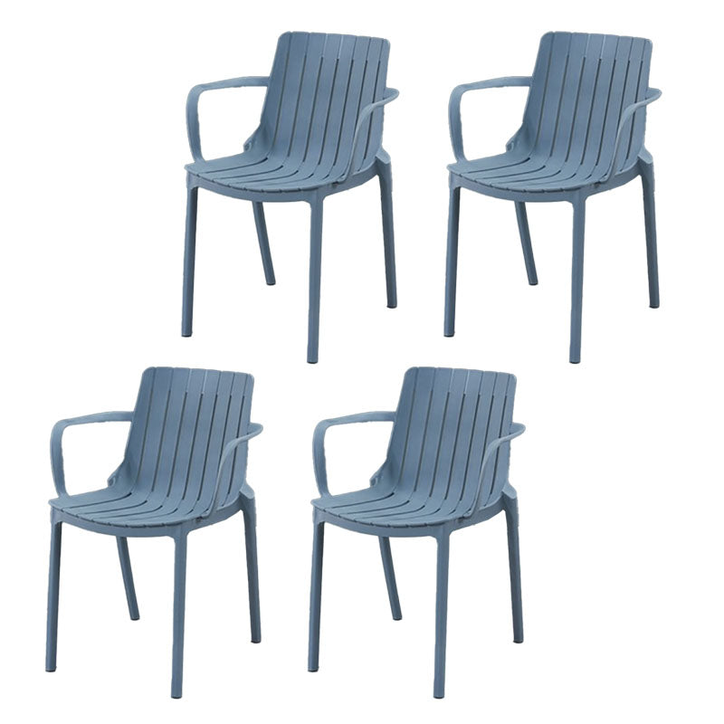 Contemporary Style Stackable Chairs Dining Plastic Arm Chair for Kitchen