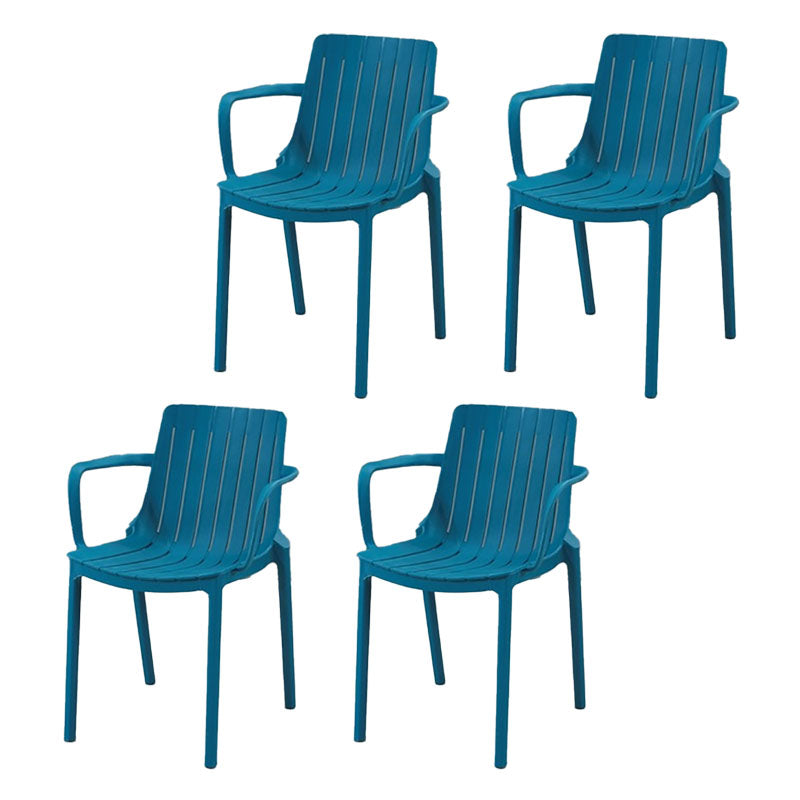 Contemporary Style Stackable Chairs Dining Plastic Arm Chair for Kitchen