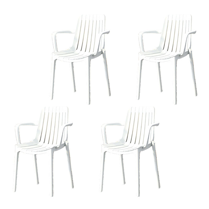 Contemporary Style Stackable Chairs Dining Plastic Arm Chair for Kitchen