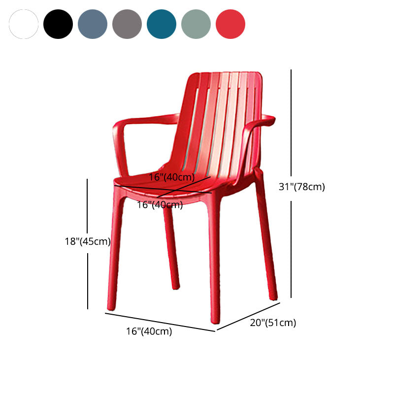 Contemporary Style Stackable Chairs Dining Plastic Arm Chair for Kitchen