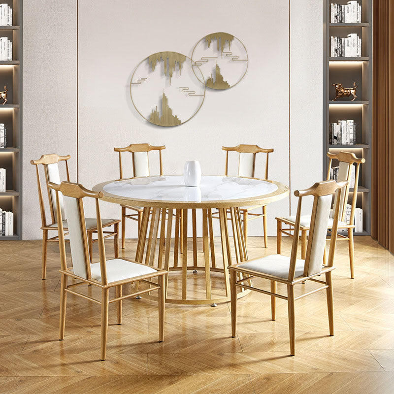 Traditional Style Dining Chair Armless Chairs with Wooden Legs for Kitchen