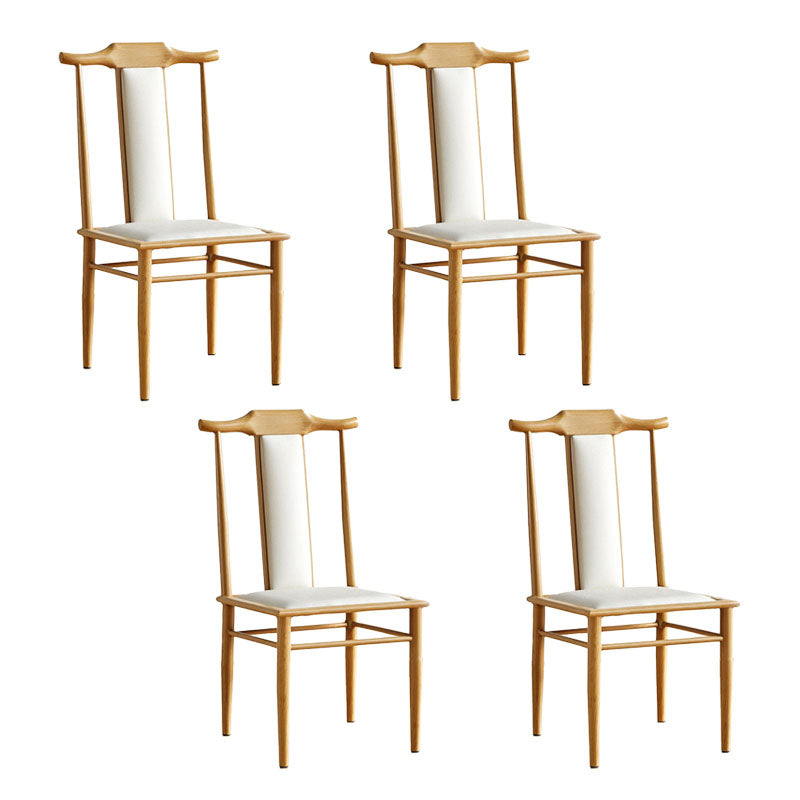 Traditional Style Dining Chair Armless Chairs with Wooden Legs for Kitchen