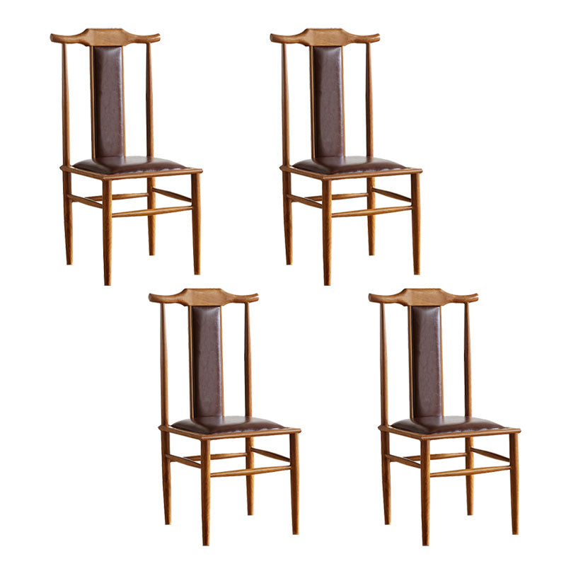 Traditional Style Dining Chair Armless Chairs with Wooden Legs for Kitchen