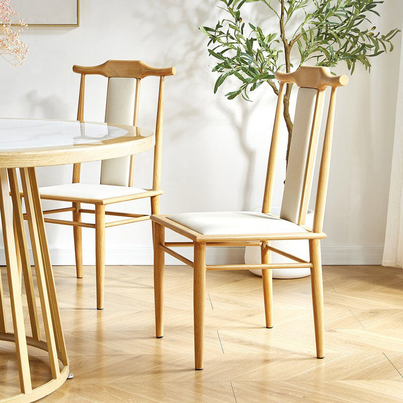 Traditional Style Dining Chair Armless Chairs with Wooden Legs for Kitchen