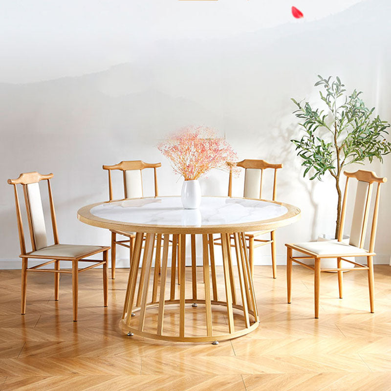 Traditional Style Dining Chair Armless Chairs with Wooden Legs for Kitchen