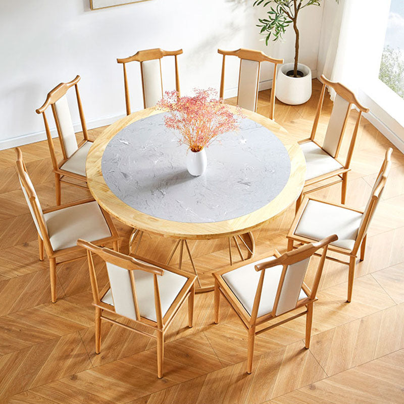 Traditional Style Dining Chair Armless Chairs with Wooden Legs for Kitchen