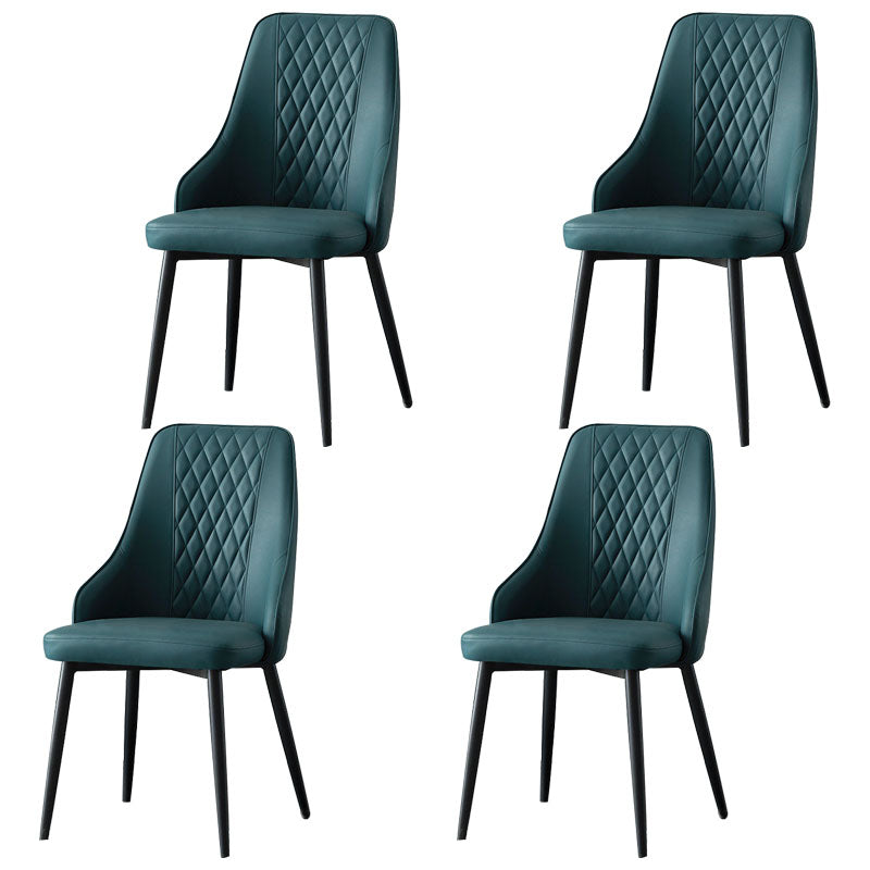 Modern Dining Parsons Chair Armless Chair with Metal Legs for Kitchen