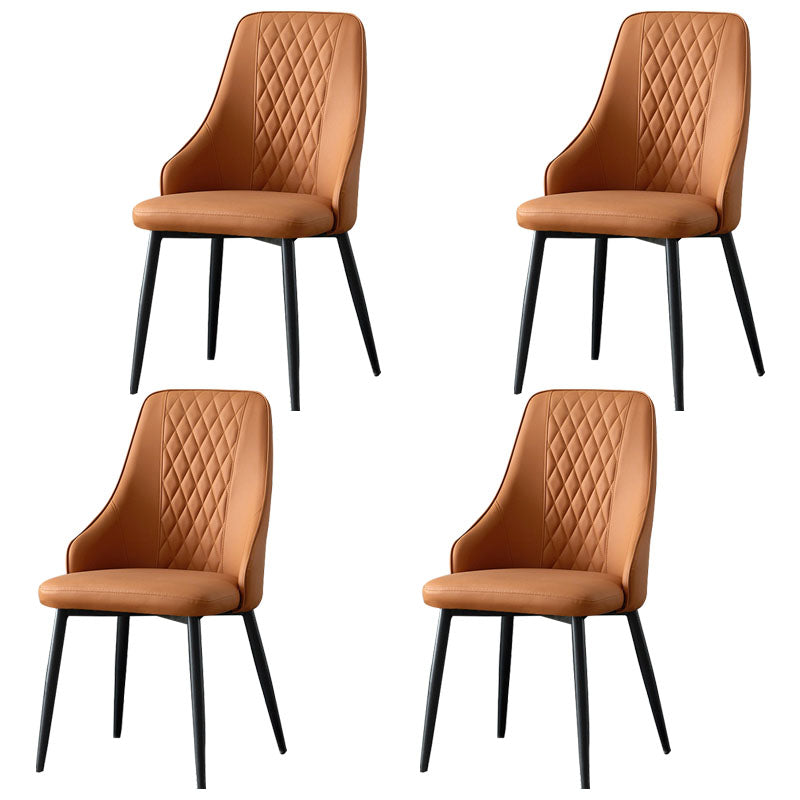 Modern Dining Parsons Chair Armless Chair with Metal Legs for Kitchen