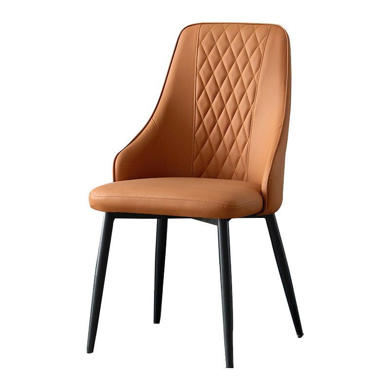 Modern Dining Parsons Chair Armless Chair with Metal Legs for Kitchen