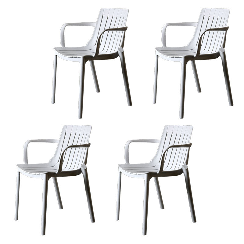 Contemporary Style Stackable Chairs Dining Arm Chairs with Plastic Legs