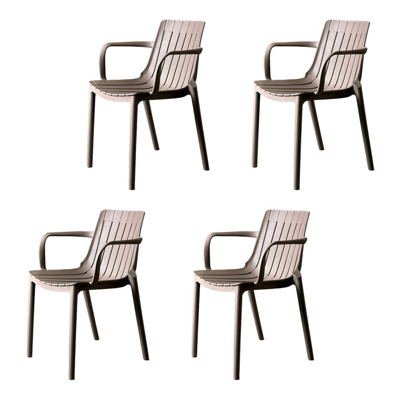 Contemporary Style Stackable Chairs Dining Arm Chairs with Plastic Legs