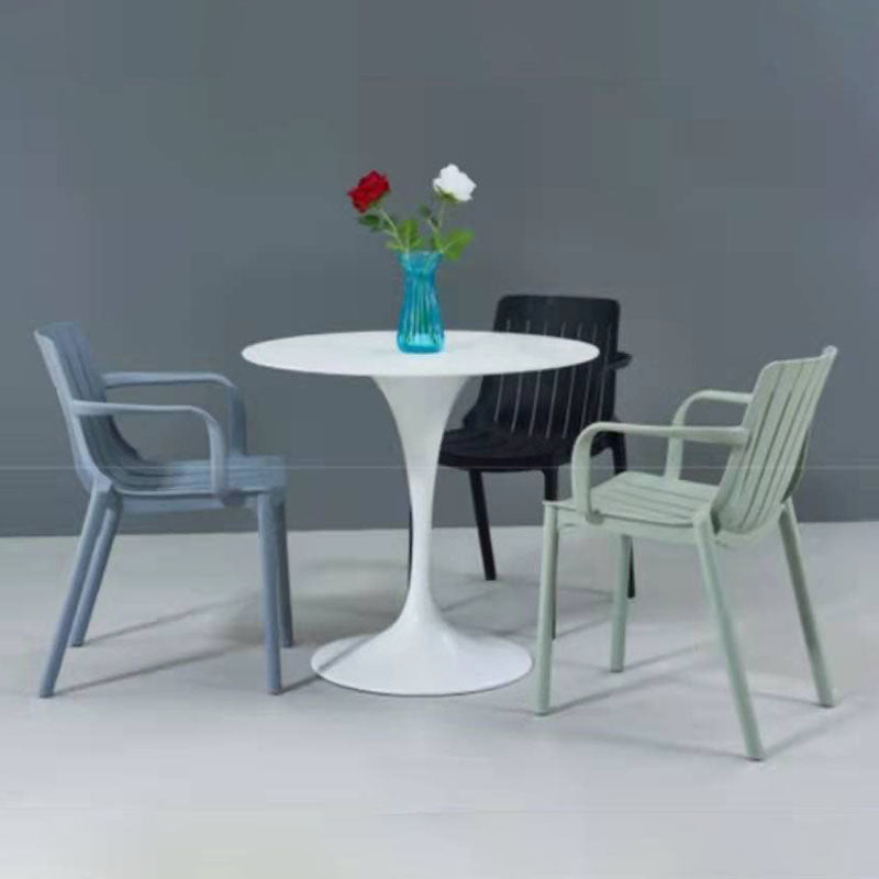 Contemporary Style Stackable Chairs Dining Arm Chairs with Plastic Legs