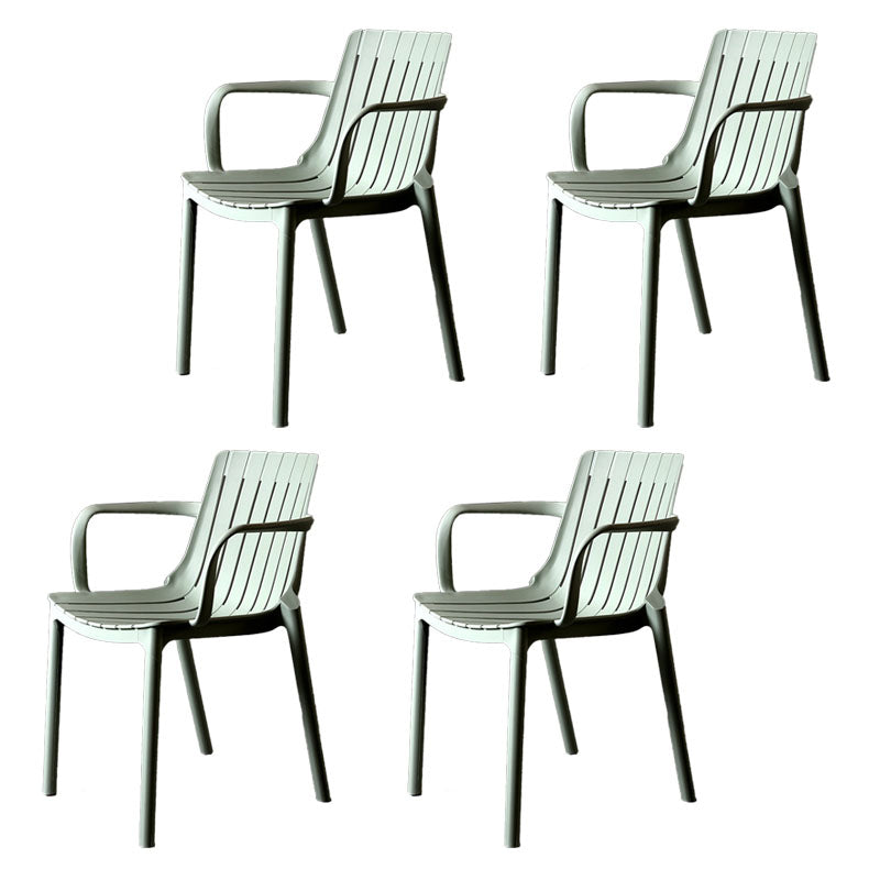 Contemporary Style Stackable Chairs Dining Arm Chairs with Plastic Legs