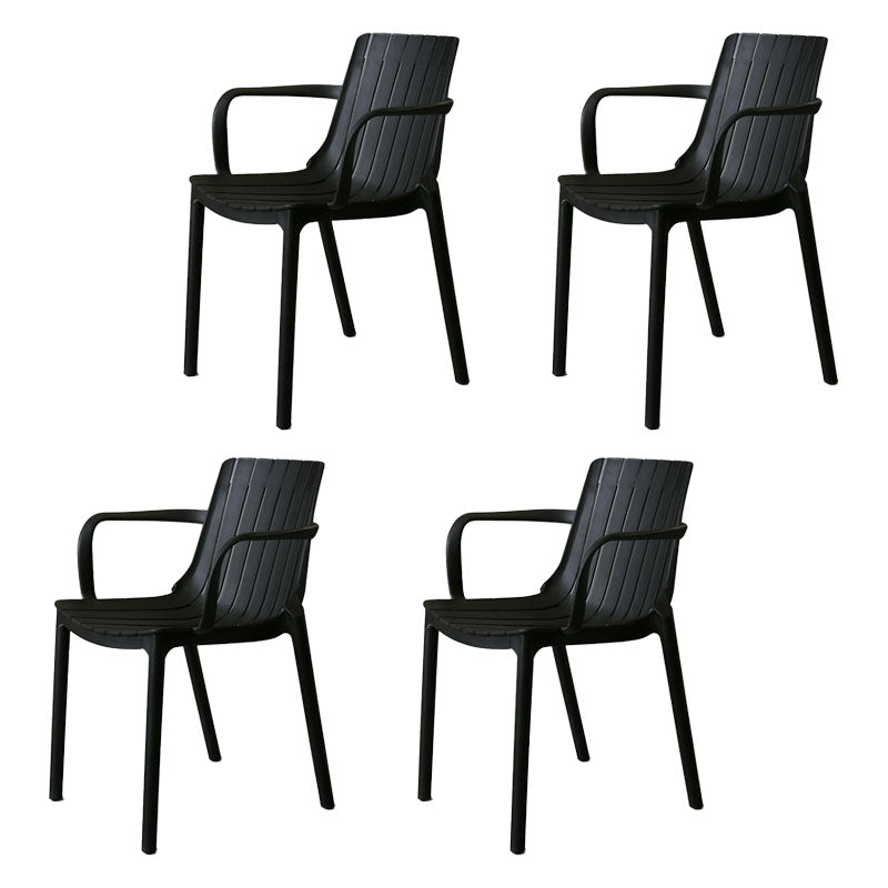 Contemporary Style Stackable Chairs Dining Arm Chairs with Plastic Legs