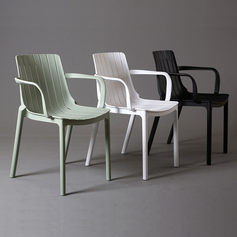 Contemporary Style Stackable Chairs Dining Arm Chairs with Plastic Legs