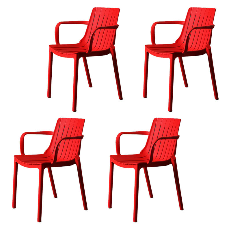 Contemporary Style Stackable Chairs Dining Arm Chairs with Plastic Legs