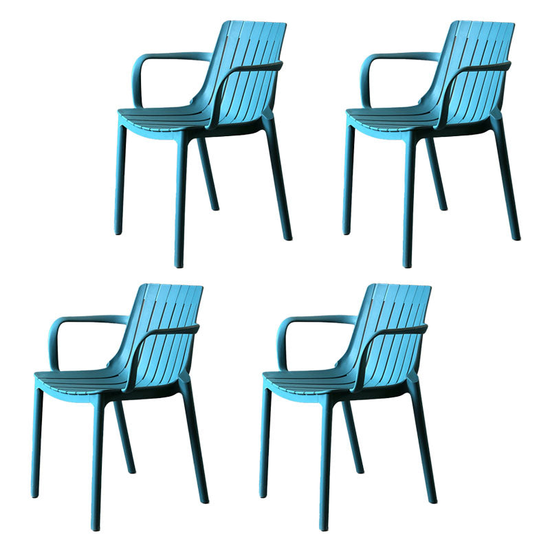 Contemporary Style Stackable Chairs Dining Arm Chairs with Plastic Legs