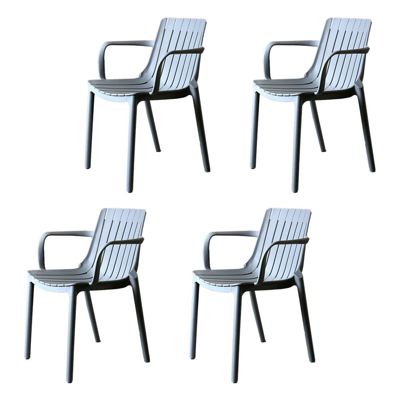 Contemporary Style Stackable Chairs Dining Arm Chairs with Plastic Legs