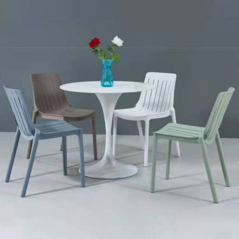 Contemporary Style Stackable Chairs Dining Arm Chairs with Plastic Legs