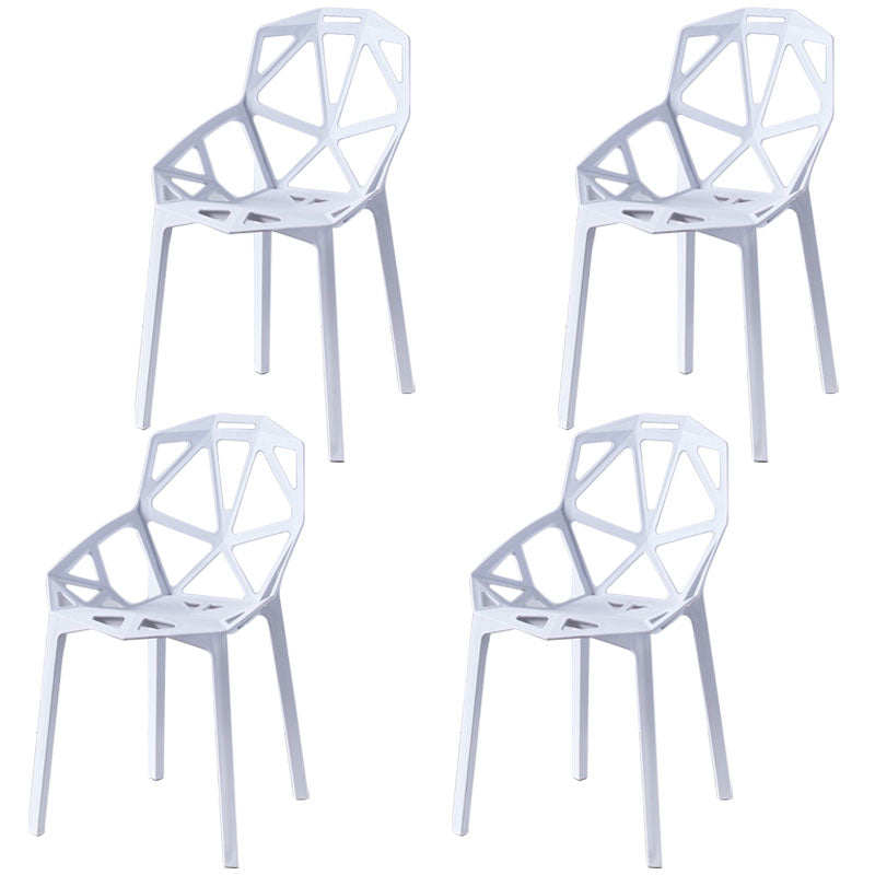 Contemporary Style Stackable Chairs Dining Plastic Arm Chairs for Kitchen