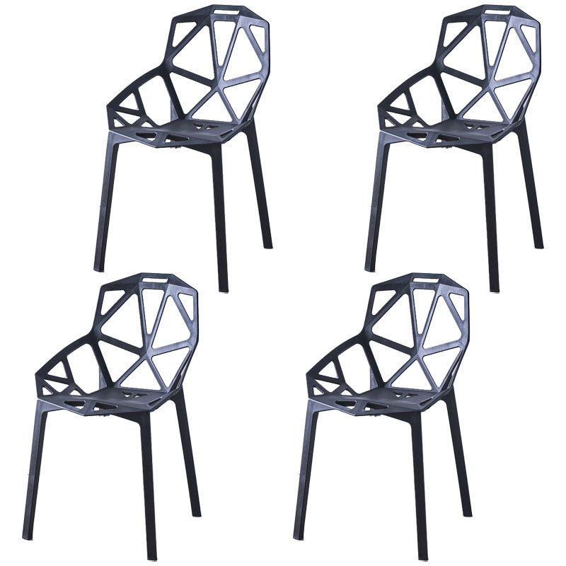 Contemporary Style Stackable Chairs Dining Plastic Arm Chairs for Kitchen