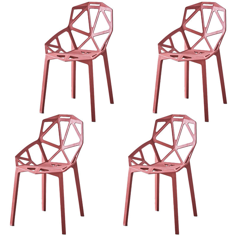 Contemporary Style Stackable Chairs Dining Plastic Arm Chairs for Kitchen