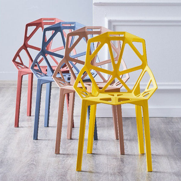 Contemporary Style Stackable Chairs Dining Plastic Arm Chairs for Kitchen