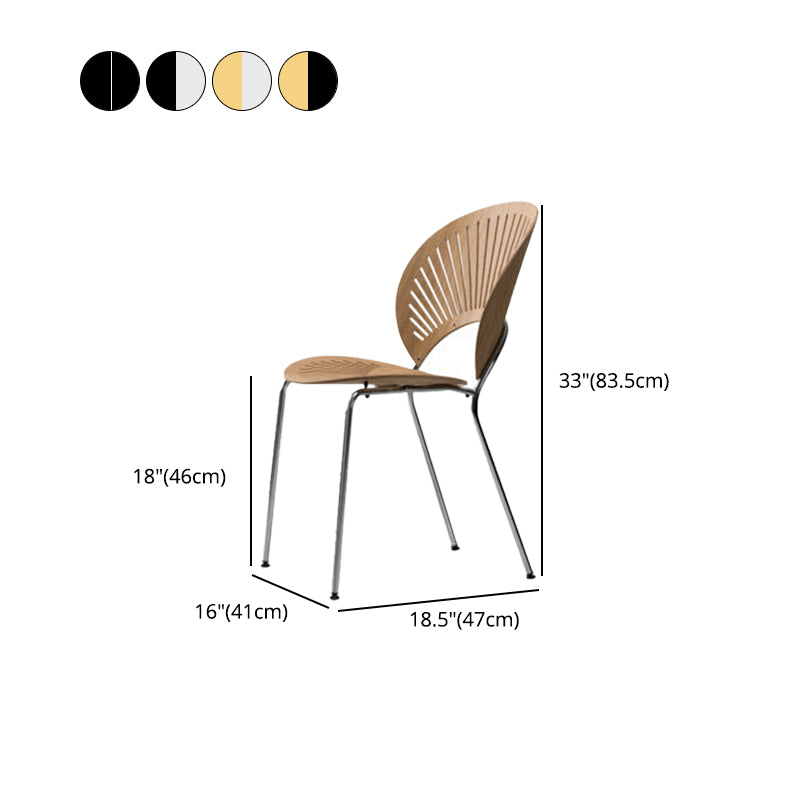 Industrial Style Wood Dining Side Chair Open Back Dining Side Chair