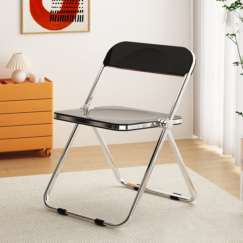 Industrial Style Folding Side Chair for Home Plastic Dining Armless Chair