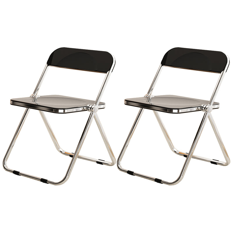 Industrial Style Folding Side Chair for Home Plastic Dining Armless Chair