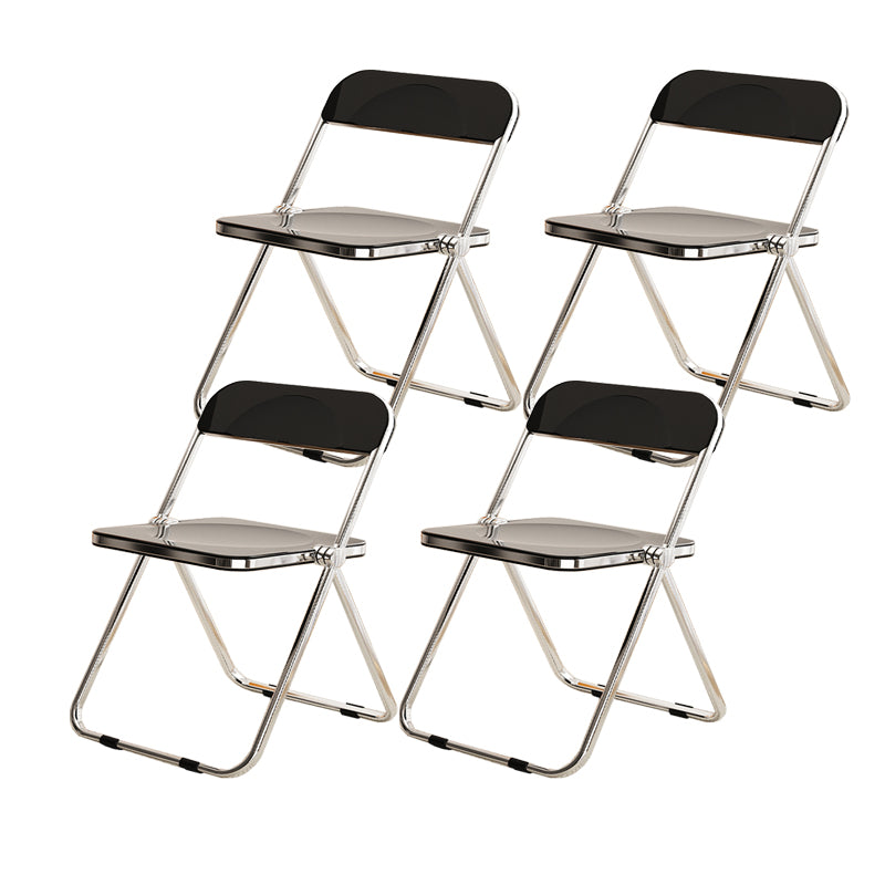 Industrial Style Folding Side Chair for Home Plastic Dining Armless Chair