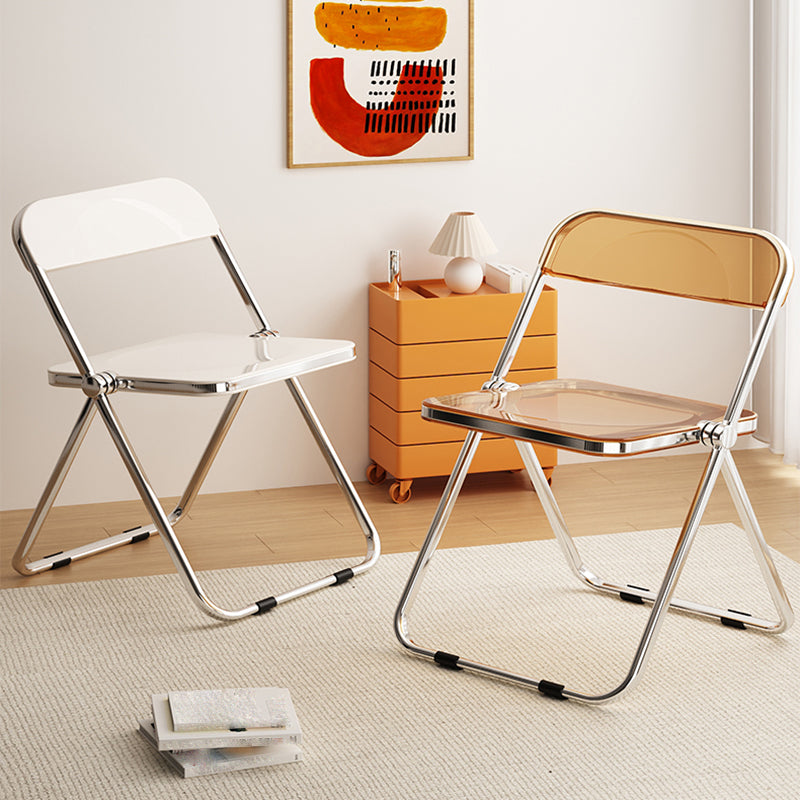 Industrial Style Folding Side Chair for Home Plastic Dining Armless Chair