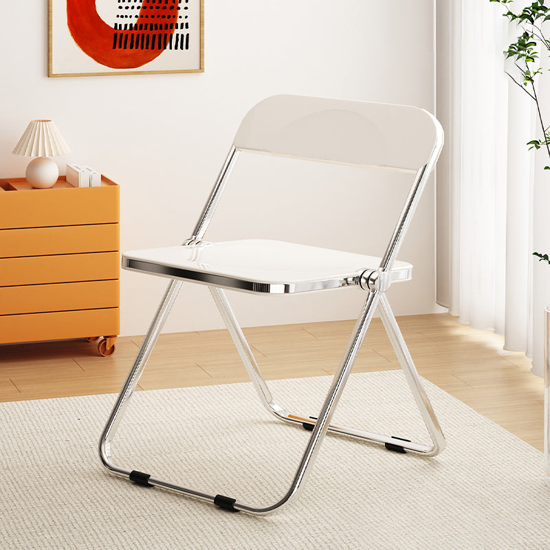 Industrial Style Folding Side Chair for Home Plastic Dining Armless Chair