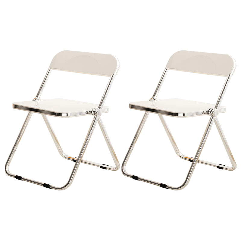 Industrial Style Folding Side Chair for Home Plastic Dining Armless Chair