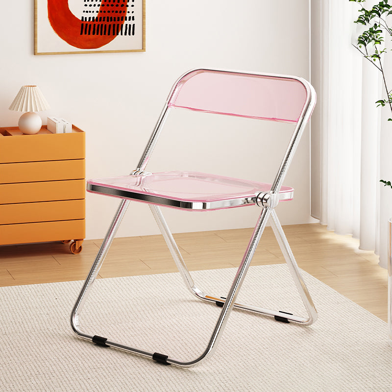 Industrial Style Folding Side Chair for Home Plastic Dining Armless Chair