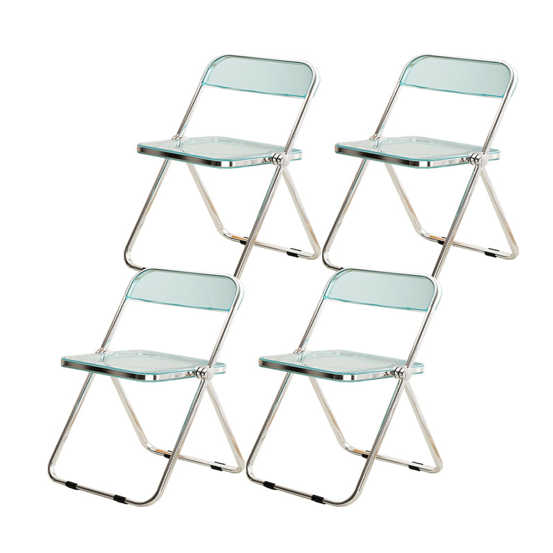 Industrial Style Folding Side Chair for Home Plastic Dining Armless Chair