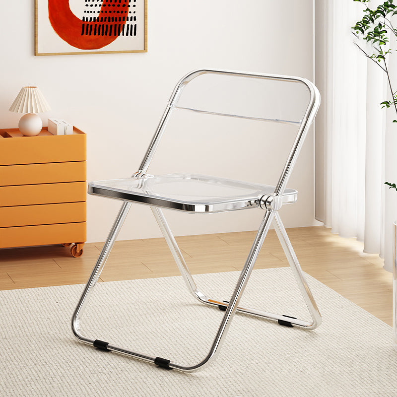 Industrial Style Folding Side Chair for Home Plastic Dining Armless Chair