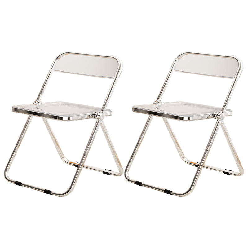 Industrial Style Folding Side Chair for Home Plastic Dining Armless Chair