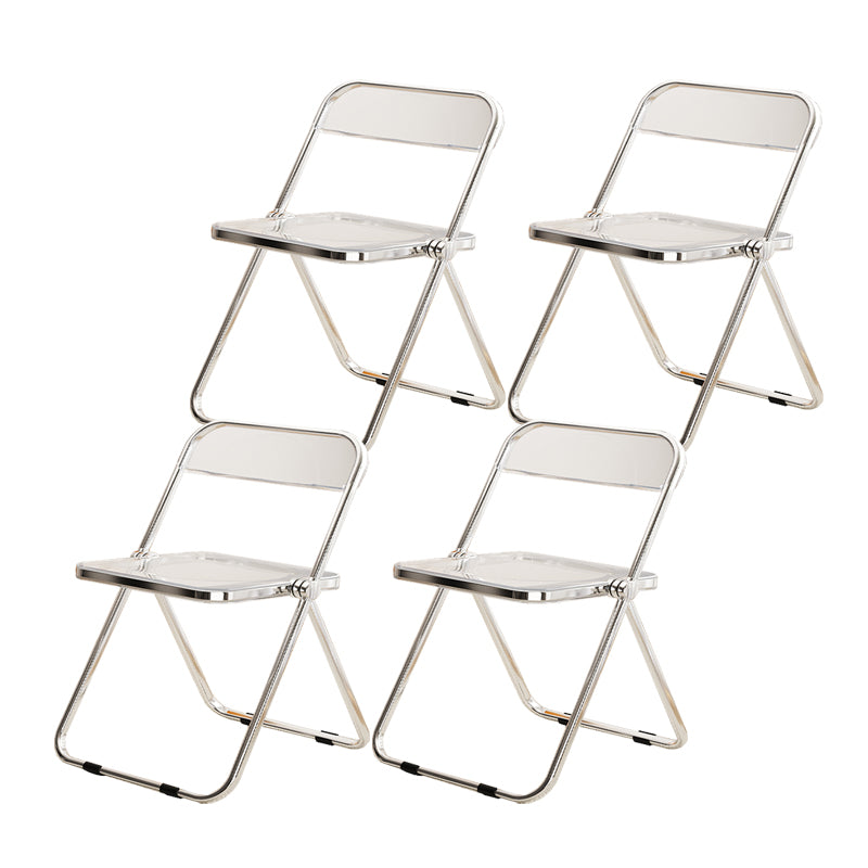 Industrial Style Folding Side Chair for Home Plastic Dining Armless Chair