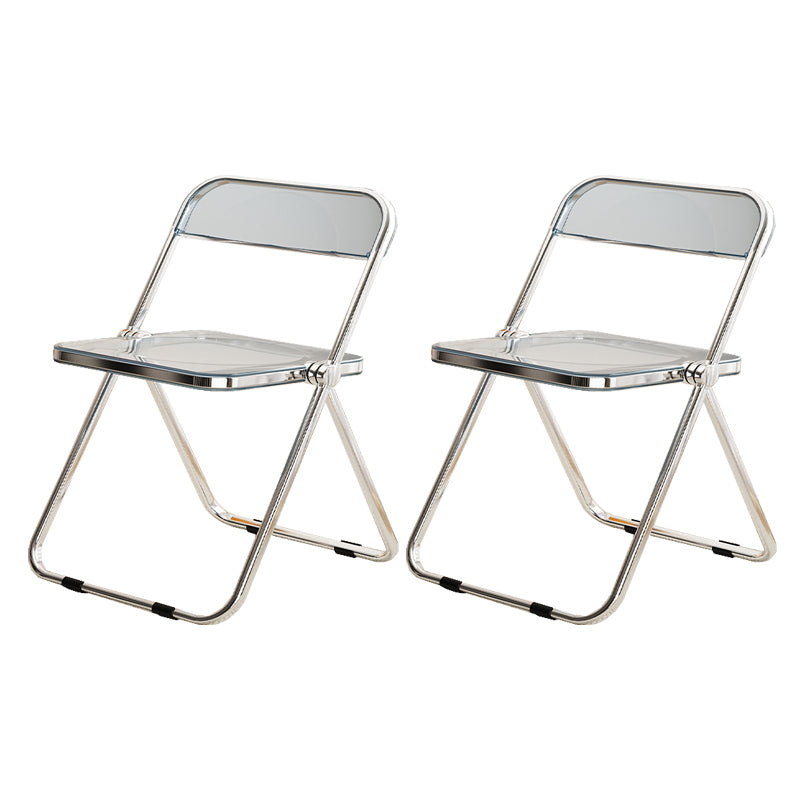 Industrial Style Folding Side Chair for Home Plastic Dining Armless Chair