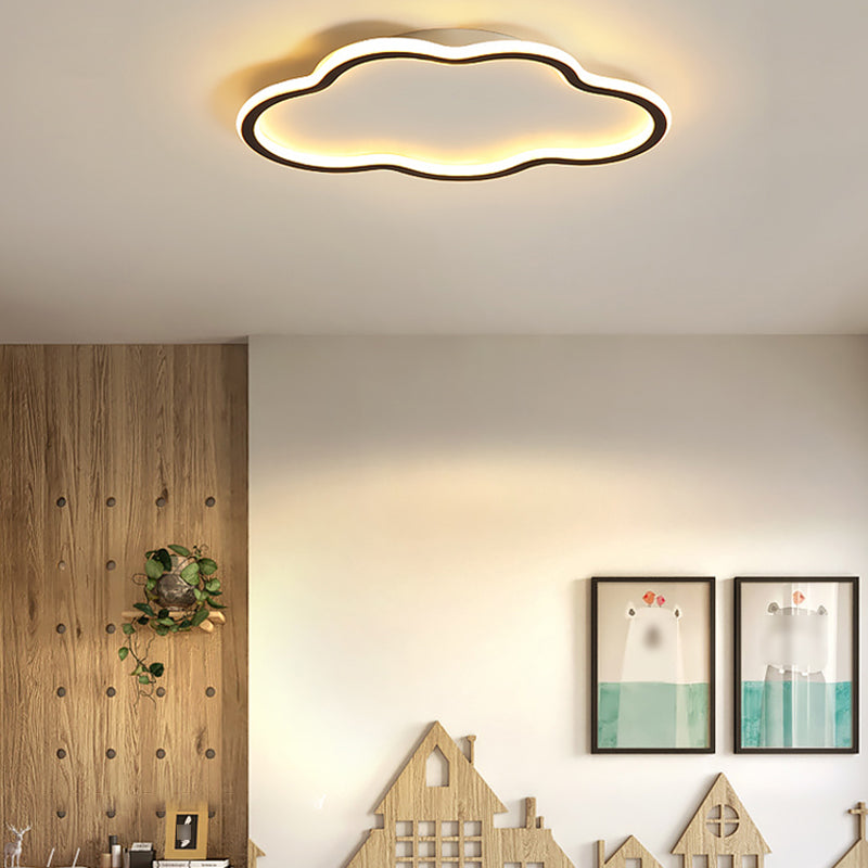 Modern Style Cloud Shape Ceiling Fixture Metal 1 Light Ceiling Mounted Light