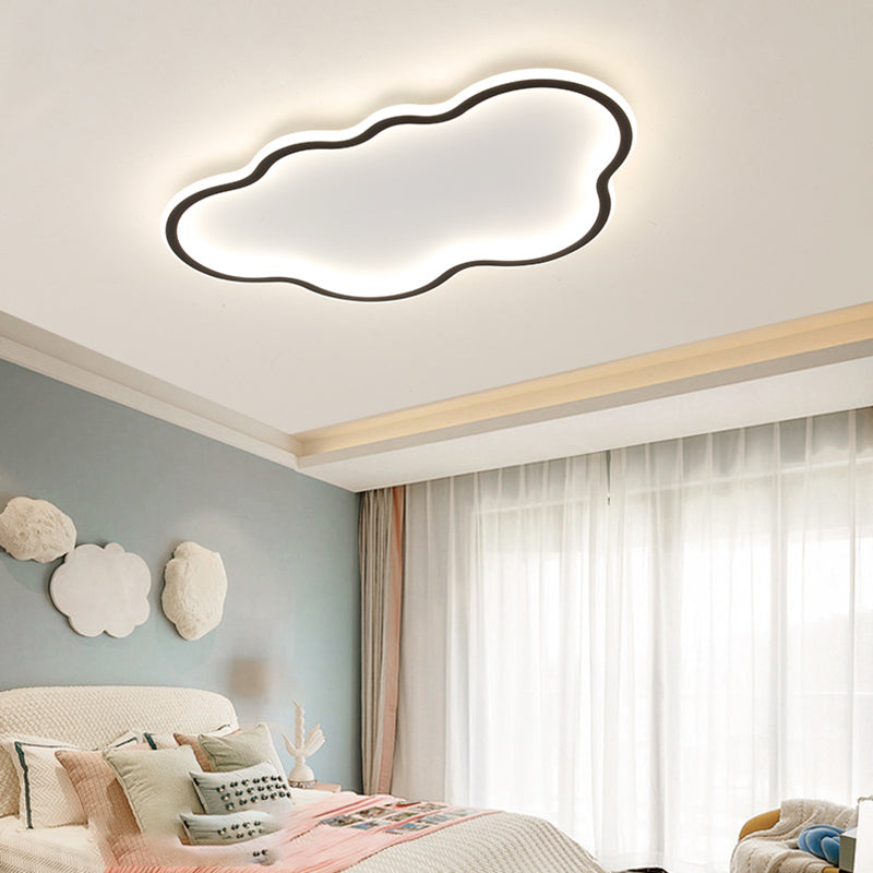 Modern Style Cloud Shape Ceiling Fixture Metal 1 Light Ceiling Mounted Light