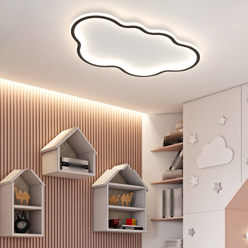 Modern Style Cloud Shape Ceiling Fixture Metal 1 Light Ceiling Mounted Light