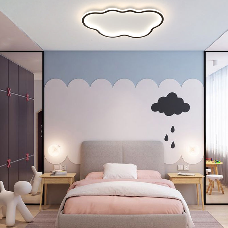 Modern Style Cloud Shape Ceiling Fixture Metal 1 Light Ceiling Mounted Light