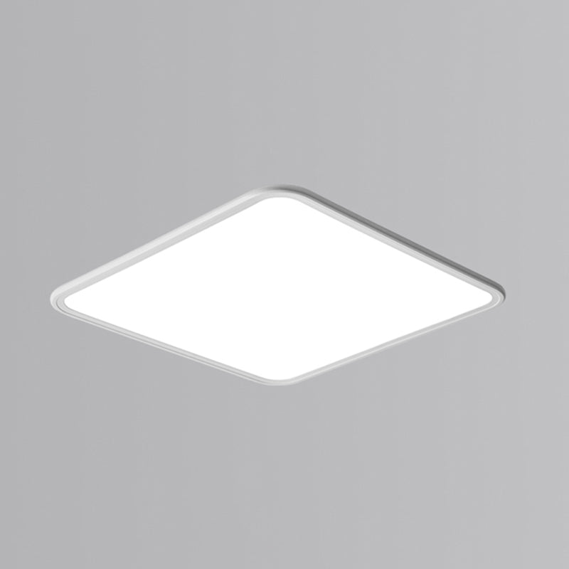 Modern Style Square Ceiling Fixture Metal 1 Light Ceiling Mounted Light in White