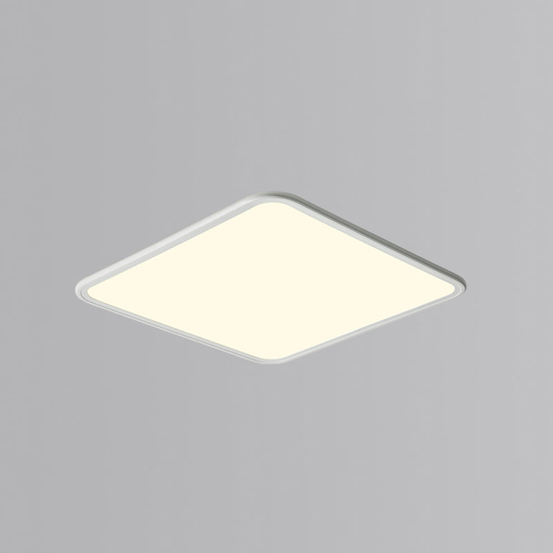 Modern Style Square Ceiling Fixture Metal 1 Light Ceiling Mounted Light in White