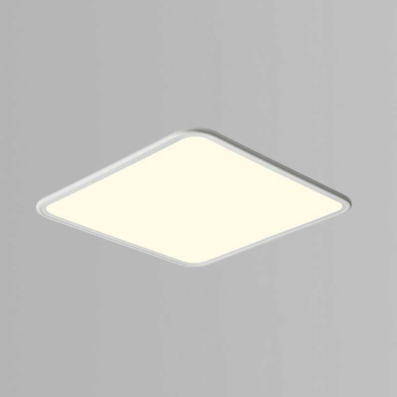 Modern Style Square Ceiling Fixture Metal 1 Light Ceiling Mounted Light in White